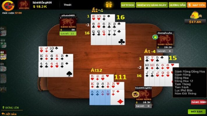 Cách xếp bài mậu binh tại sảnh game