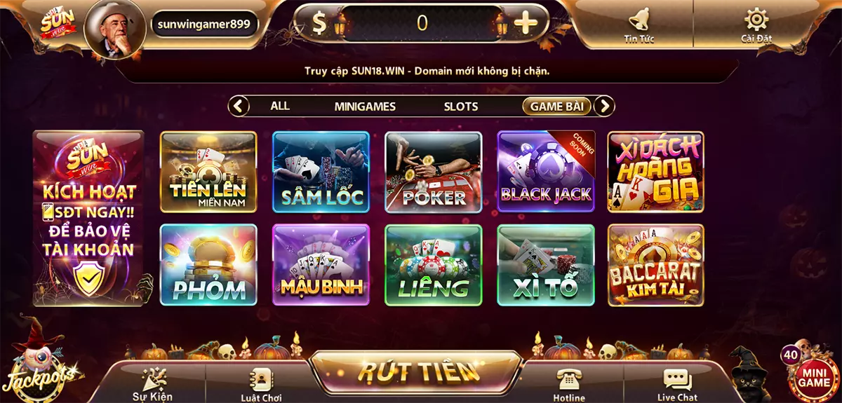 Tổng hợp các thể loại game bài Sun Win với mức trả thưởng hấp dẫn