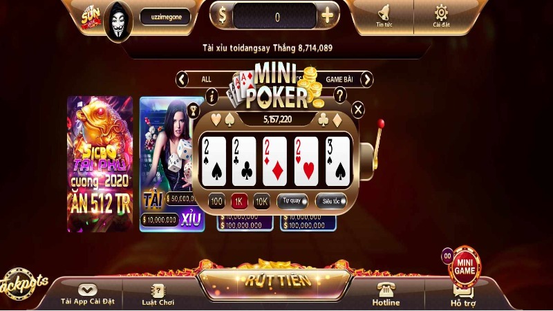 Tổng quan về mini poker tại Sun win